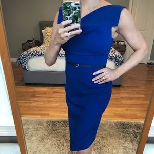 Black Halo Royal Blue structures dress